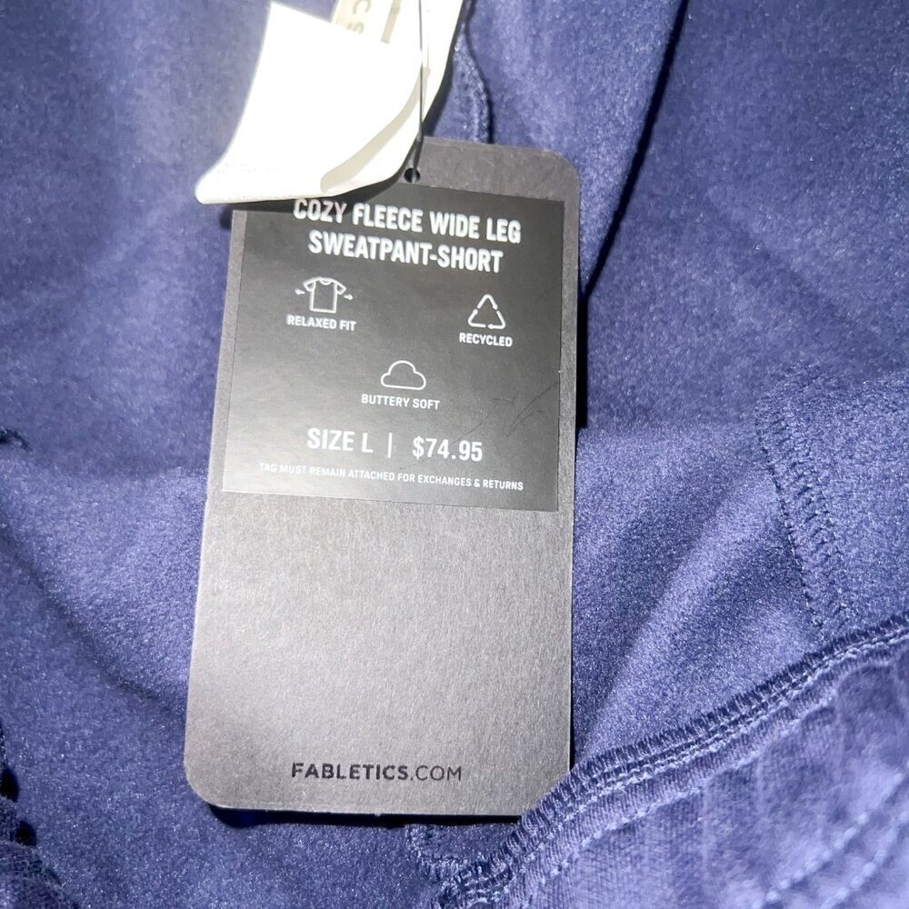 NWT Fabletics Women's Cozy Fleece Wide Leg Sweatpant Navy Size L - Picture 7 of 8